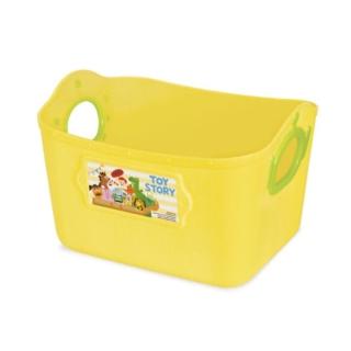 【小禮堂】迪士尼 玩具總動員 三眼怪 日製方形軟式收納盒 2.5L - 黃(平輸品)