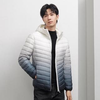 【巴黎精品】現貨+預購 真羽絨90%白鴨絨羽絨外套羽絨衣夾克(連帽防寒保暖漸層百搭男外套p1ai3)