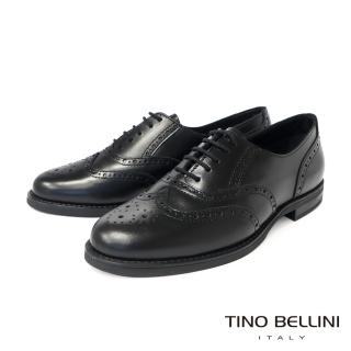 【TINO BELLINI 貝里尼】義大利進口經典雕花牛皮牛津鞋FWHT001A(黑)