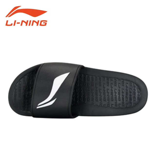 LI-NING 李寧 李寧LOGO運動拖鞋(黑)