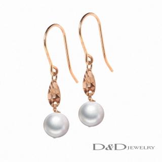 【D&D JEWELRY】玫瑰金天然珍珠(耳環)