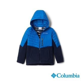 【Columbia 哥倫比亞】童款- Omni-Heat 鋁點保暖連帽外套-墨藍(USB17990IB / 2022年秋冬)