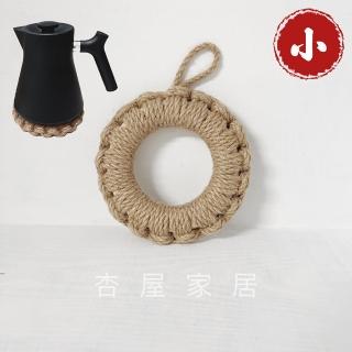 【FIFIOO 杏屋家居】日式手工編織隔熱墊-小款(防燙/隔熱/鍋墊/直徑15公分)