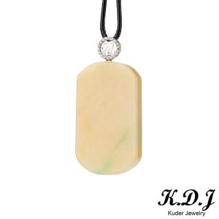 【K.D.J 圓融珠寶】黃翡飄綠平安無事牌翡翠墜飾天然A貨