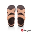【RegettaCanoe】Re:getA  Regetta交叉腰帶造型 楔型後帶涼鞋R-2682(PCH-蜜桃粉)