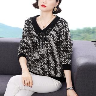 【Paiya 派亞】洋氣寬鬆大碼長袖T恤氣質上衣(M-4XL)