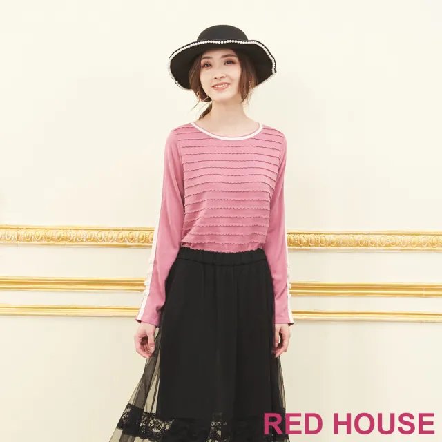 【RED HOUSE 蕾赫斯】花邊條紋針織衫(共2色)