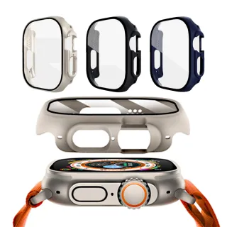 【OMG】Apple Watch Ultra/S8 鋼化防刮防摔 殼膜一體保護套/保護殼/保護貼(41/45/49mm)