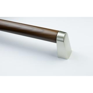 【Yersh 亦欣】S32白蠟木室內實木輔助扶手ABS支架-咖啡色/銀色支架/40CM(長照防摔防滑無障礙安全木質扶手)