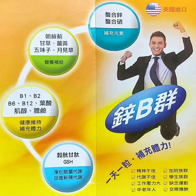 【康緹】鋅B群 軟膠囊(100粒-10粒/盒X10盒-鋅+B群+薑黃+五味子+精氨酸)