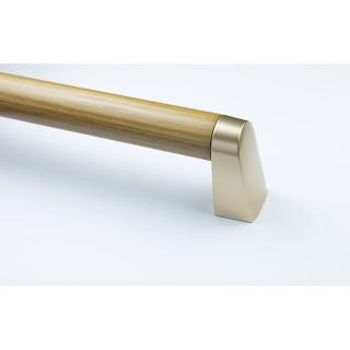 【Yersh亦欣】S32白蠟木室內實木輔助扶手ABS支架-淺卡其/金色支架/40CM(長照防摔無障礙安全木質扶手)
