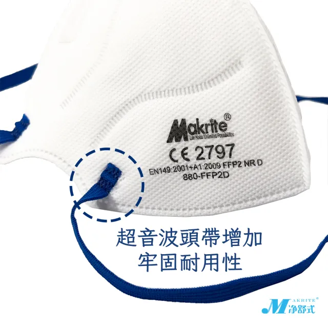 【淨舒式】Makrite｜FFP2_歐盟認證防護口罩2盒｜20片/盒｜折疊｜880-FFP2D(FFP2口罩)