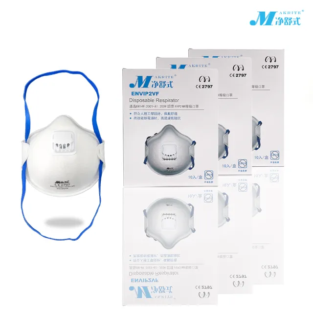 【淨舒式】Makrite｜ENVIP2VF專業防護口罩3盒｜10片/盒｜頭戴式｜氣閥款(P2口罩)