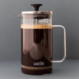 【LaCafetiere】玻璃法式濾壓壺 簡約銀1L / 泡茶器 冷泡壺 沖茶器 法壓壺 咖啡壺 奶泡杯 母親節禮物