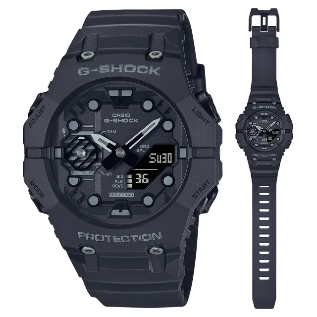 【CASIO 卡西歐】G-SHOCK 藍牙 碳纖維核心防護構造雙顯手錶 禮物 開學(GA-B001-1A/速)