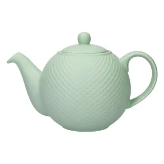 【LondonPottery】Globe陶製茶壺 格紋綠900ml  / 泡茶 下午茶 茶具