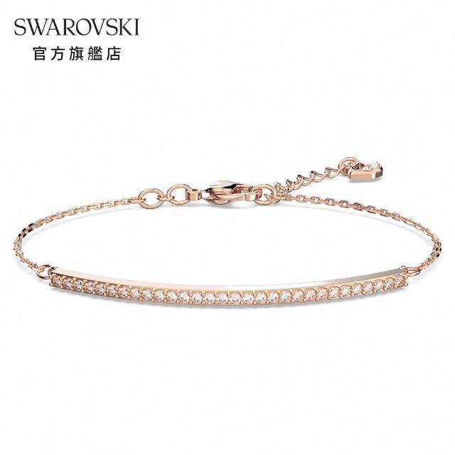 【SWAROVSKI 官方直營】Only 手鏈 白色  鍍玫瑰金色調 交換禮物
