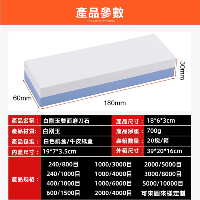 【YouPin】白剛玉双面磨刀石 油石磨石 家用廚房磨刀神器(磨刀石/修正石/磨刀器)