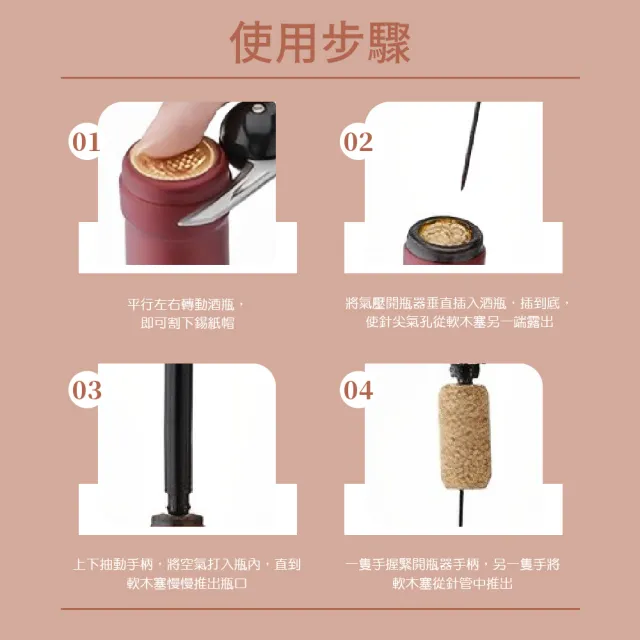 【輕鬆品酒】多功能筆型紅酒開瓶器(便攜式 氣壓開瓶 開酒器 軟木塞開瓶器 葡萄酒 香檳)