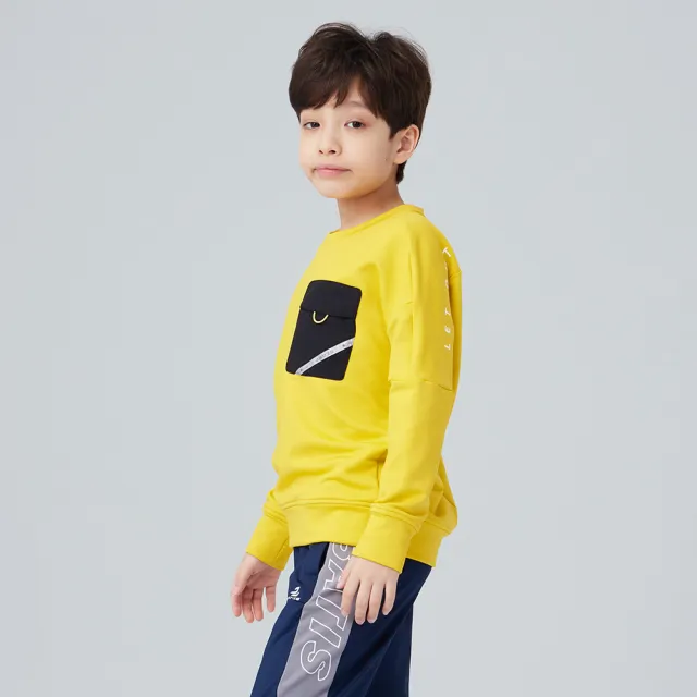 【BATIS 巴帝斯】異材質貼袋保暖大學 T - 男童 - 二色(吸濕排汗、蓄熱保暖)