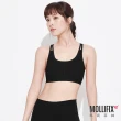 【Mollifix 瑪莉菲絲】A++活力自在後交叉舒適BRA、瑜珈服、無鋼圈、運動內衣(黑)