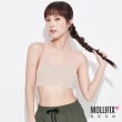 【Mollifix 瑪莉菲絲】A++活力自在後交叉舒適BRA、瑜珈服、無鋼圈、運動內衣(燕麥+粉)