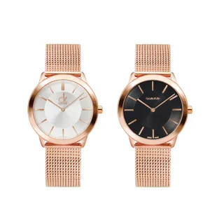 【Calvin Klein 凱文克萊】Minimal系列 經典簡約款 玫瑰金殼 米蘭錶帶 CK錶 過年/新年(共2款)