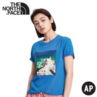 【The North Face】吸排短袖棉T恤《藍》4NDF/排汗快乾/運動衣/圓領衣/休閒衣(悠遊山水)