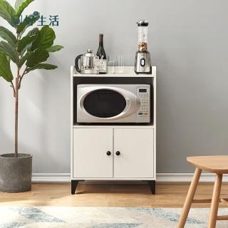 【hoi! 好好生活】預購40天★林氏木業北歐風百搭小戶型雙門餐邊櫃 LS187-白色
