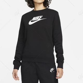 【NIKE 耐吉】上衣 女款 長袖上衣 運動 AS W NSW CLUB FLC GX STD CREW 黑 DQ5833-010