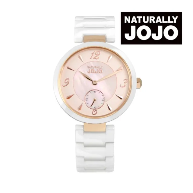 【NATURALLY JOJO】時尚 小秒盤 陶瓷腕錶 石英錶-玫瑰金(JO96986-10R)