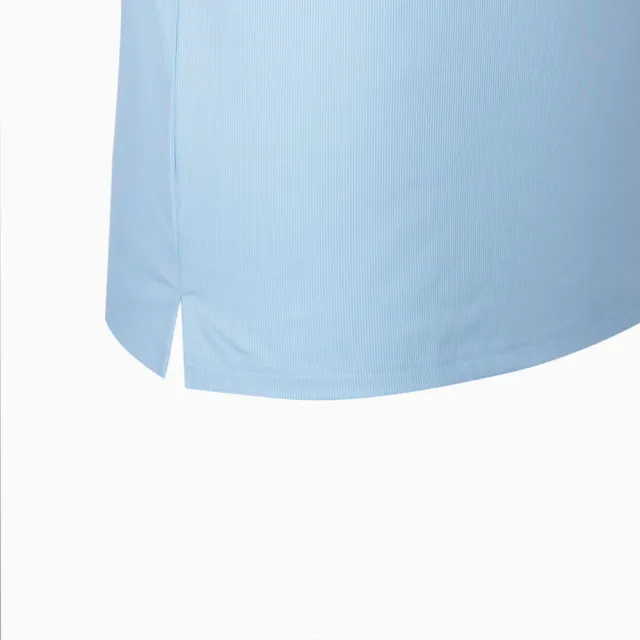 【PING】男款細直條立領短袖POLO衫-淺藍(吸濕排汗/涼感/GOLF/高爾夫球衫/PA22192-53)
