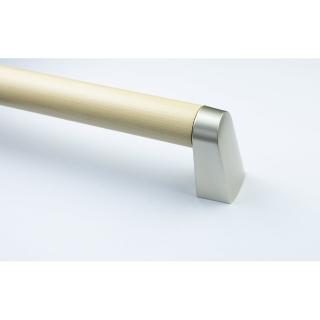 【Yersh 亦欣】S32白蠟木室內實木輔助扶手ABS支架-象牙白/銀色支架/60CM(長照防摔防滑無障礙安全木質扶手)