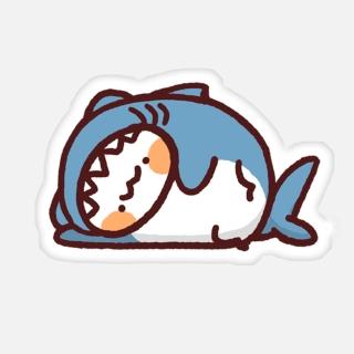 【胸毛公寓】趴趴鯊喵抱枕(細毛絨)