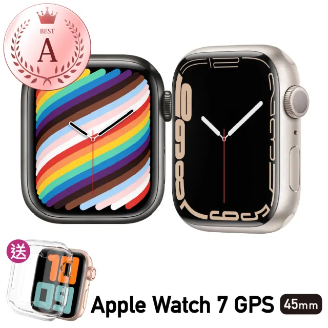 Apple 蘋果 A 級福利品 Apple Watch S7 GPS 45mm (鋁金屬錶殼/保固6個月/贈矽膠錶帶)