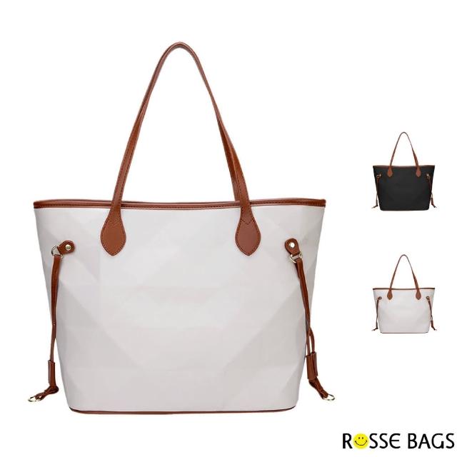 【Rosse Bags】簡約菱格大容量托特包(現+預  黑色／白色)