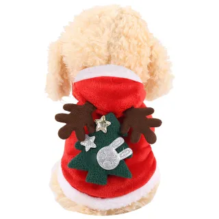 【QIDINA】寵物法蘭絨聖誕節派對裝-C款(寵物領巾 寵物服飾 寵物衣服 貓衣服 狗衣服)