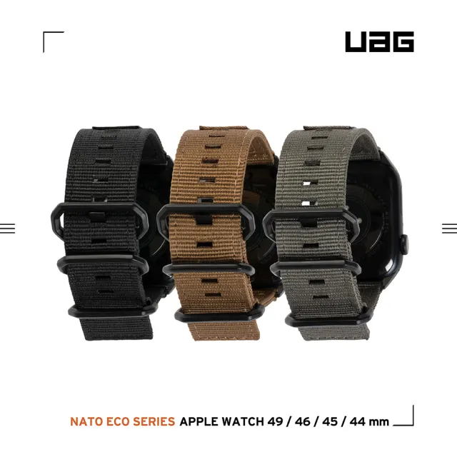 【UAG】Apple Watch 42/44/45/49mm Nato尼龍錶帶-鈦灰(UAG)