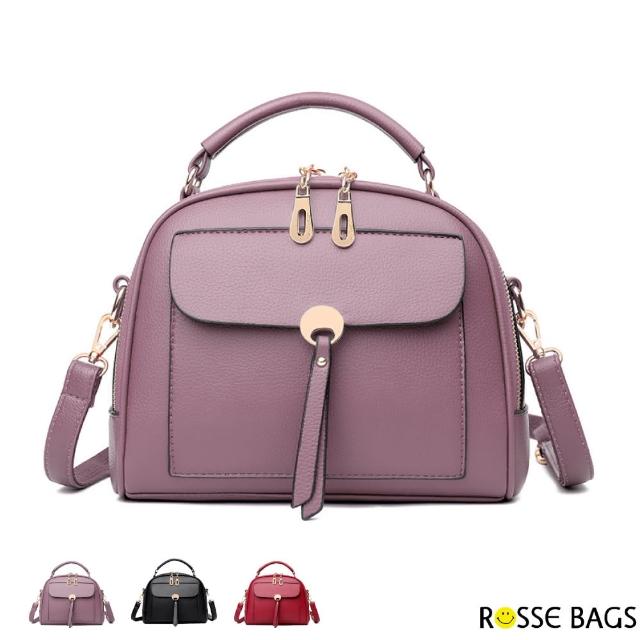 【Rosse Bags】休閒優雅單肩包(現+預  黑色／紅色／紫色)