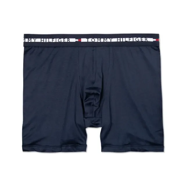 【Tommy Hilfiger】男士內褲 THComfort+舒適 3 件組盒裝 平口四角內褲 長版貼身版型(紅色+木炭色+海軍藍)