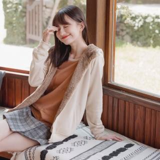 【OB 嚴選】親子系列連帽純色簡約厚刷毛禦寒保暖外套女 《EA2748》
