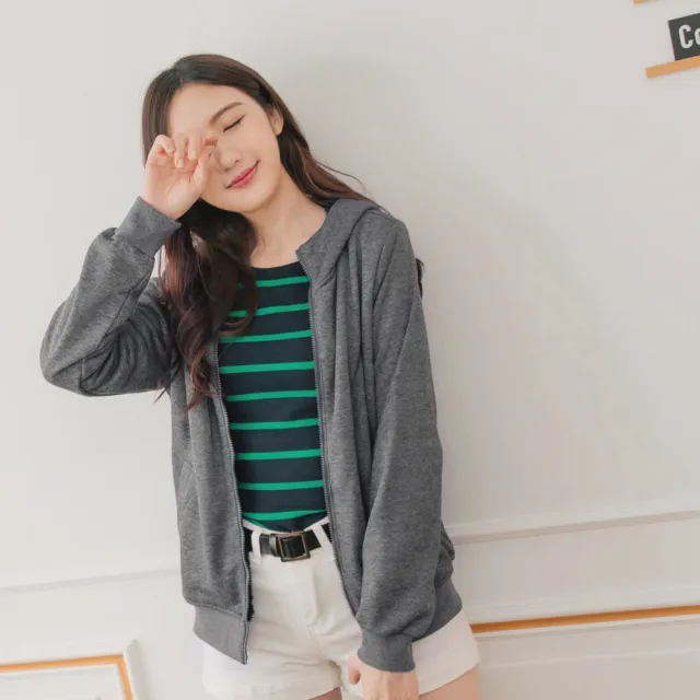 【OB 嚴選】親子系列連帽純色簡約厚刷毛禦寒保暖外套女 《EA2748》
