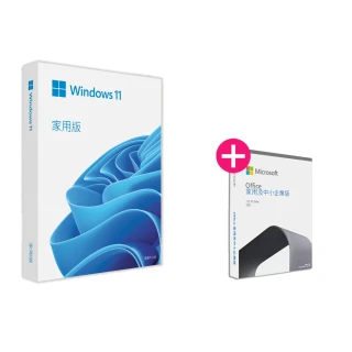 【Microsoft 微軟】加購 Office 2021 家用及中小企業版★Windows 11 家用版 USB 盒裝(軟體拆封後無法退換貨