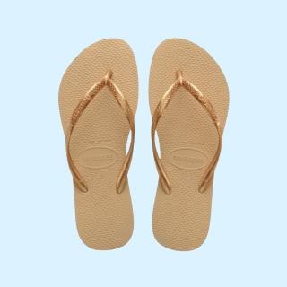 【havaianas 哈瓦仕】HAVAIANAS 哈瓦仕 人字拖 橘金 沙色 拖鞋 女 4000030-0570W