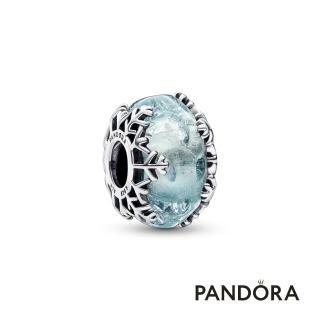 【pandora官方直營】冬日藍光雪花 murano 琉璃串飾