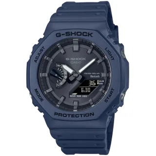 【CASIO 卡西歐】G-SHOCK 藍牙 太陽能 八角農家橡樹雙顯手錶 畢業 禮物(GA-B2100-2A/速)