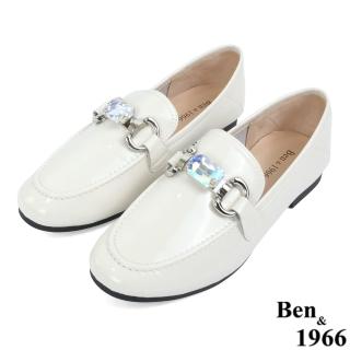 【Ben&1966】高階羊漆皮流行閃亮樂福鞋-米白228142