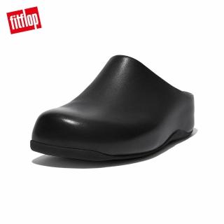 【FitFlop】SHUV LEATHER經典舒適木屐鞋-女(黑色)