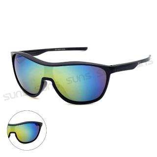 【SUNS】休閒大框流線型太陽眼鏡 綠水銀 防爆頂規墨鏡 S217 抗UV400(採用PC防爆鏡片/抗UV400/檢驗合格)