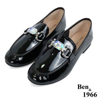【Ben&1966】高階羊漆皮流行閃亮樂福鞋-黑228141